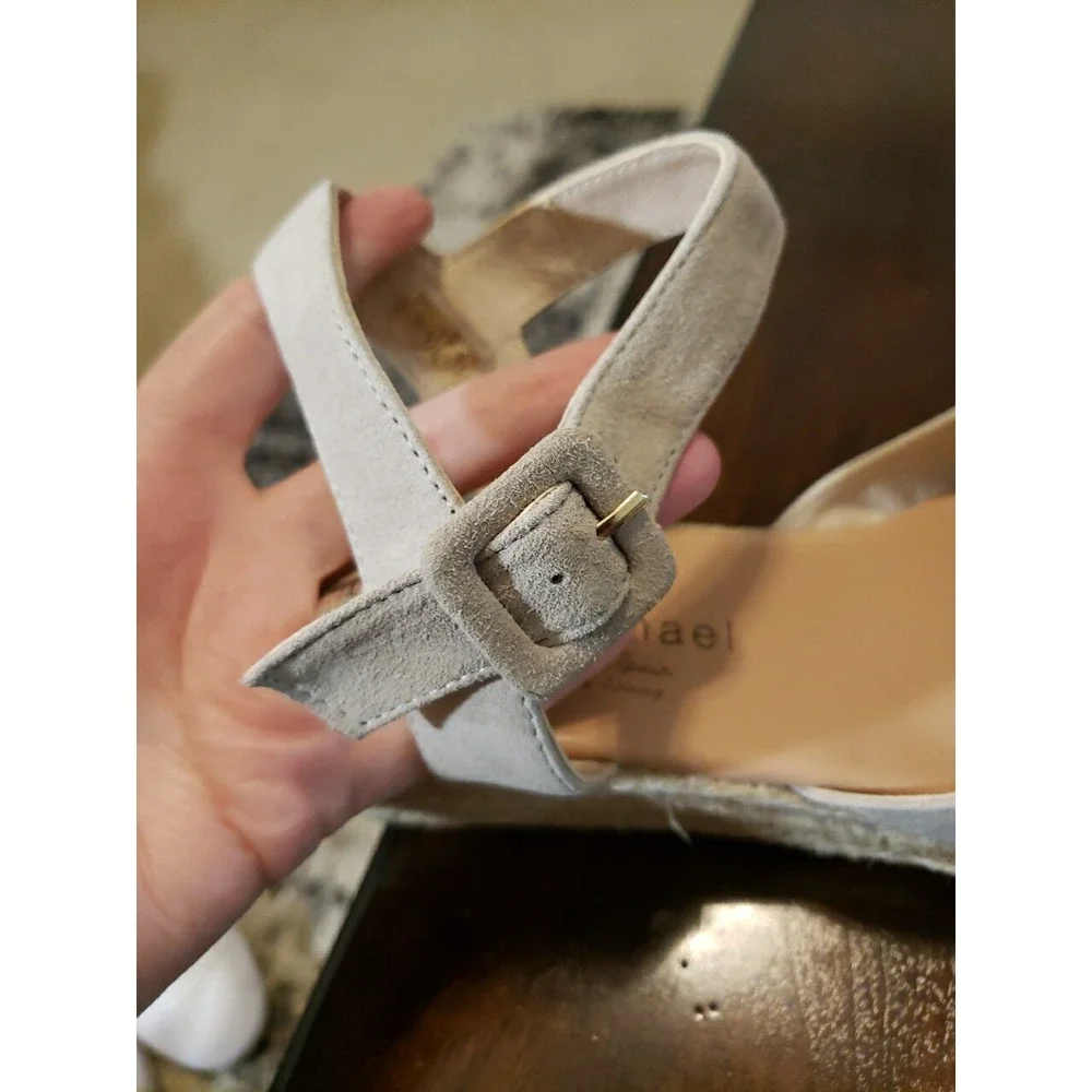 Eric Michael Shannon Suede Wedge Espandrille Sandals Size 40 US 9- 9 1/2